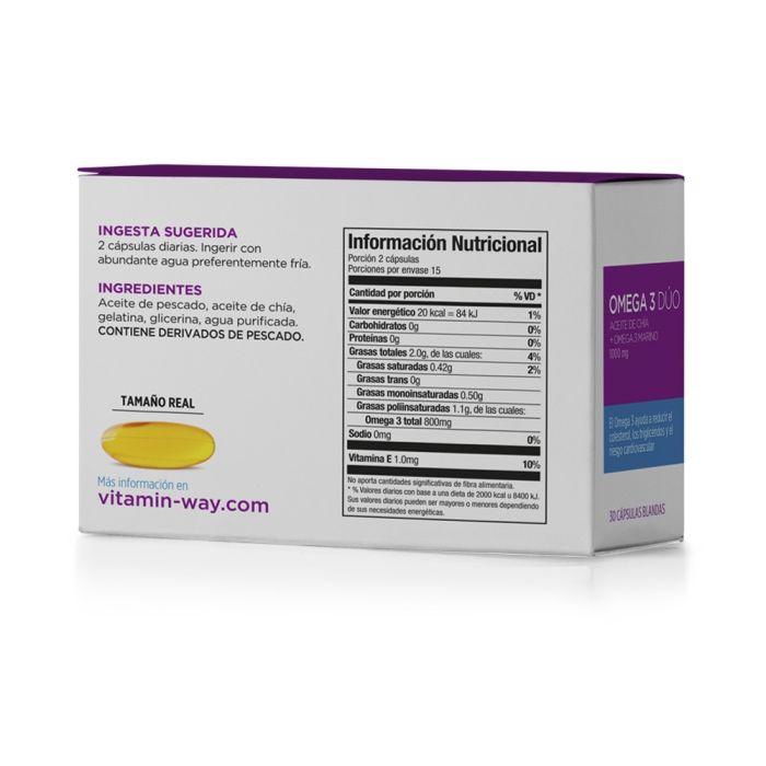 PHARMAMERICAN OMEGA 3 DUO VIT.WAY CAP X 30 - Imagen 2