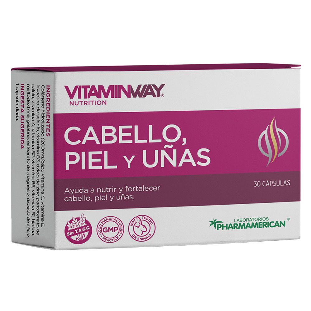 PHARMAMERICAN CAB PIEL UÑA VIT.WAY CAP X 30