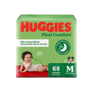 PAÑALES HUGGIES FLEXI COMFORT M 68 UNI.