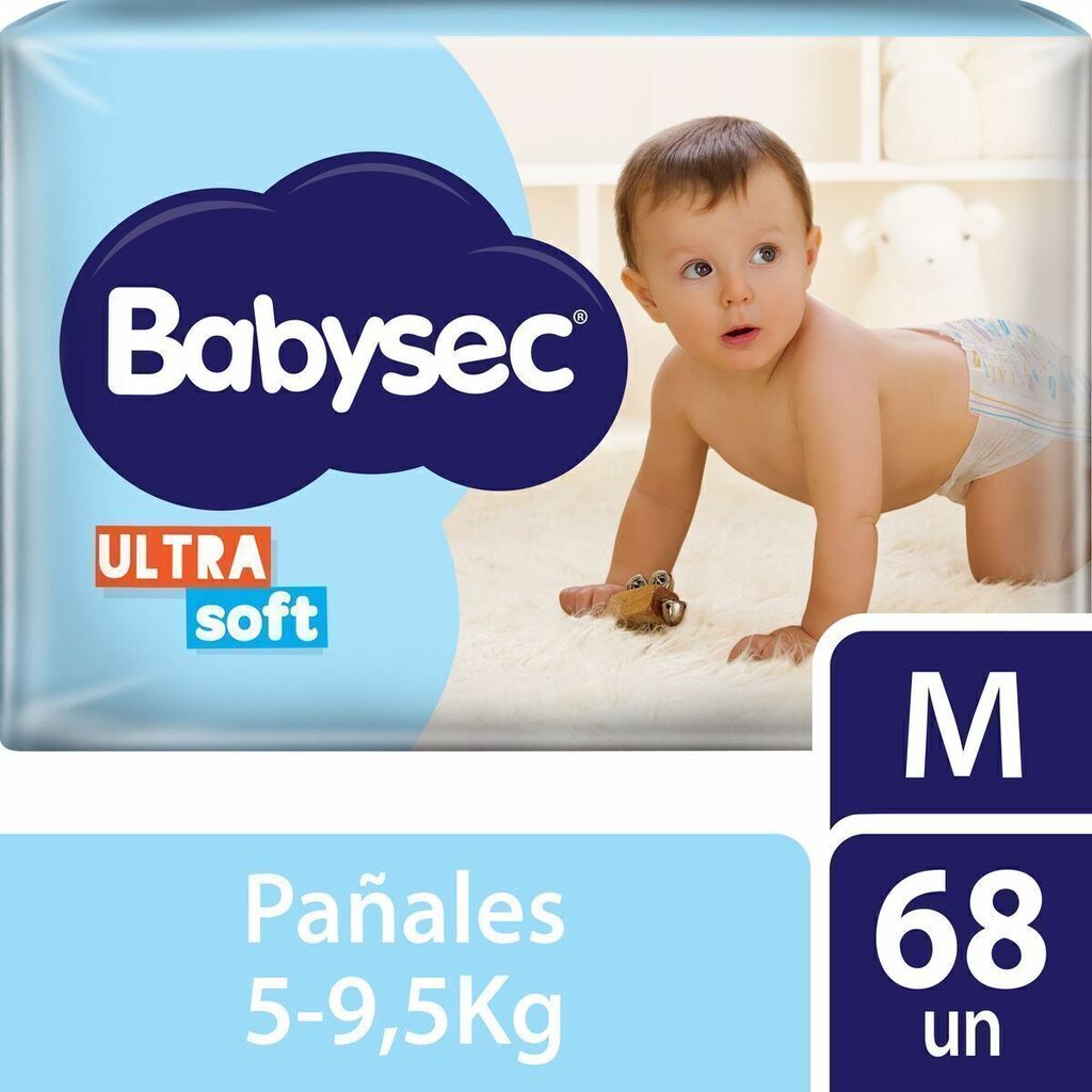 PAÑALES BABYSEC ULTRA SOFT M 68 UNI