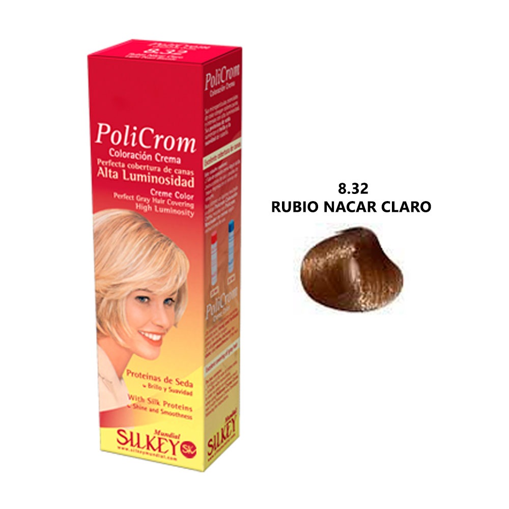 TINTURA POLICROM Nº8,32 (RUBIO NACAR CLARO)+OXIDANTE