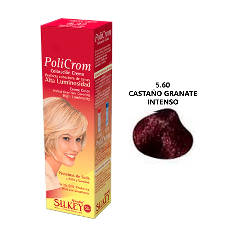 TINTURA POLICROM Nº5,60 (CASTAÑO GRANATE INTENSO)+OXIDANTE