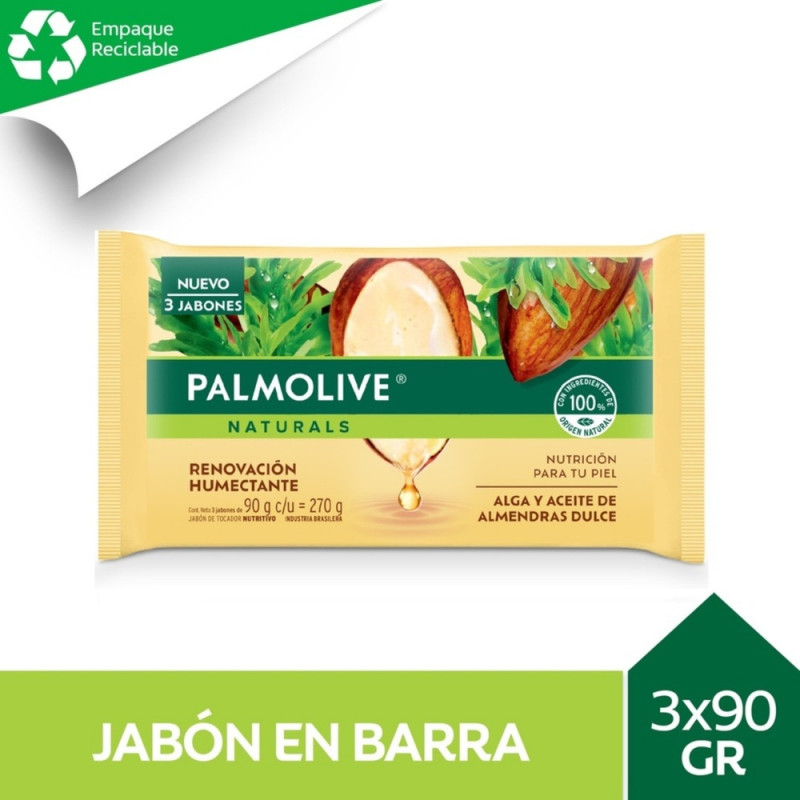 PALMOLIVE NAT ALMENDRAS 3X90 GR JAB