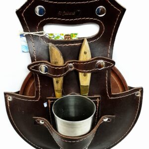 SET DE ASADO (CUCHILLO/ TENEDOR/ VASO/TABLA DE MADERA REDONDA)