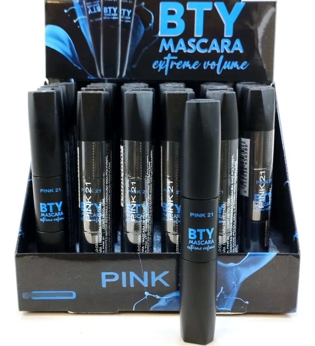 Mascara De Pestañas Duo 2en1 Bty Pink21 Azul Negro Color Azul / Negro