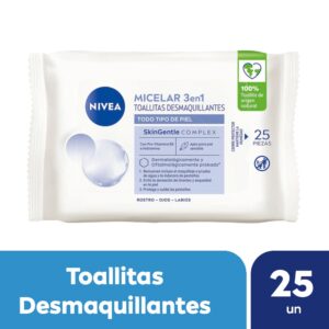 Nivea   Toallitas desmaquillantes 3 en 1 MicellAir para todo tipo de piel x 25 unidades