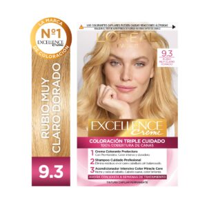 Tintura permanente Excellence Creme de L'Oréal París 93 rubio muy claro dorado x 47 GR