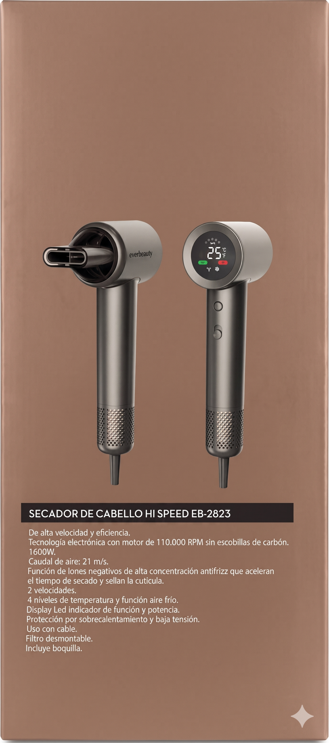 SECADOR DE CABELLO EVERBEAUTY EB-2823 - Imagen 2
