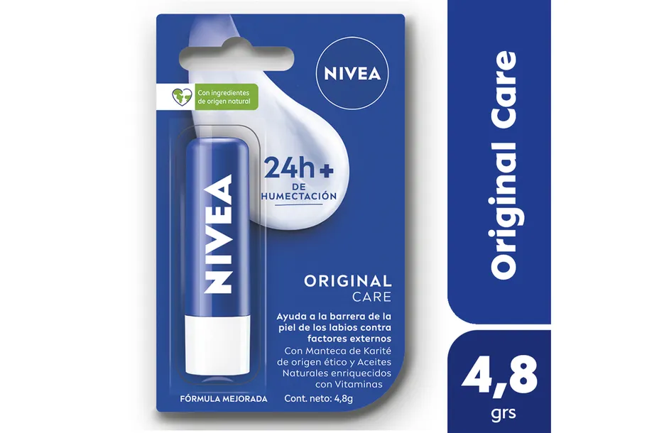 Protector labial humectante NIVEA Essential Original Care para todo tipo de piel x 4,8 grs
