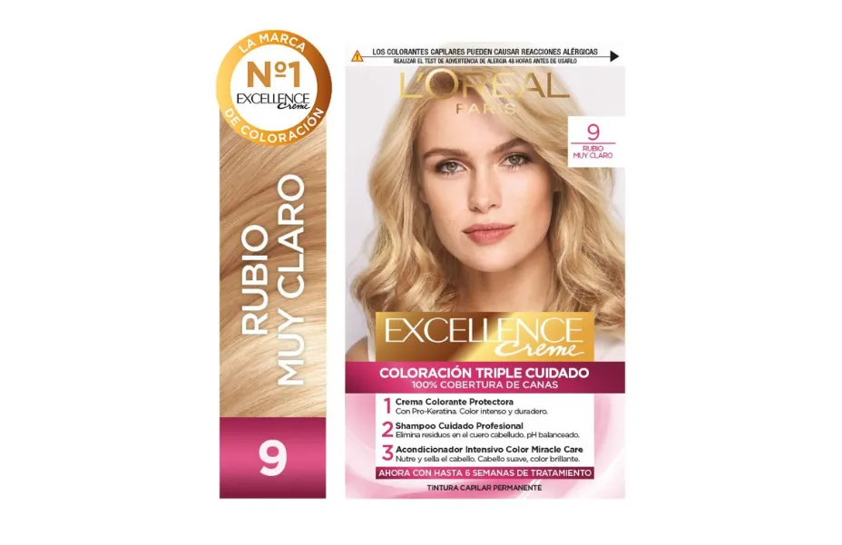 Kit tintura excellence creme 9.1 rubio muy claro