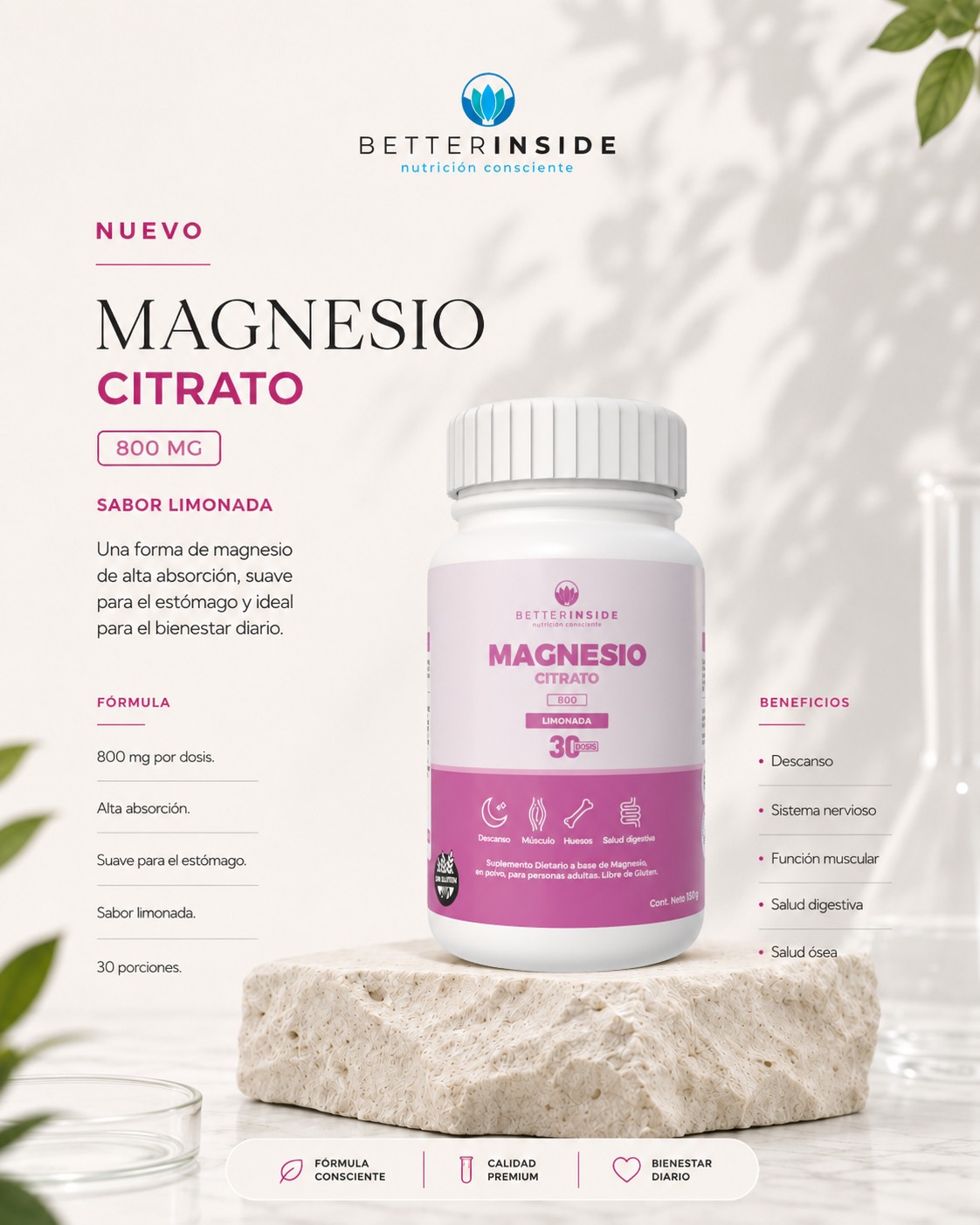 BETTER CITRATO DE MAGNESIO X30 DOSIS