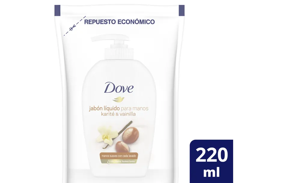 Jabón Líquido para manos Dove Karité y Vainilla 220 ml Refill