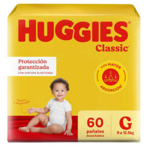 PAÑALES HUGGIES CLASSIC G X 60