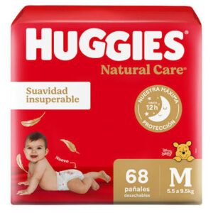 PAÑALES HUGGIES NATURAL CARE M X 68