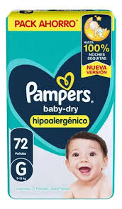 PAÑALES PAMPERS BABY DRY G X72