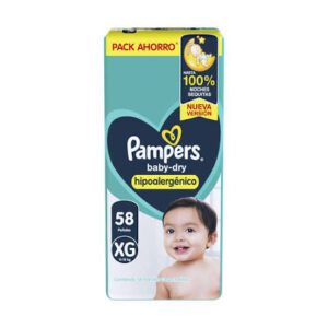 PAÑALES PAMPERS BABY DRY XG 58