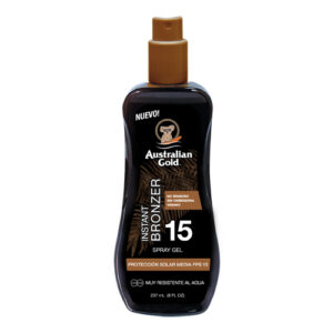 AUTRALIAN GOLD Spray gel SPF 15 w/bronzer 8 oz. 237 ml AG